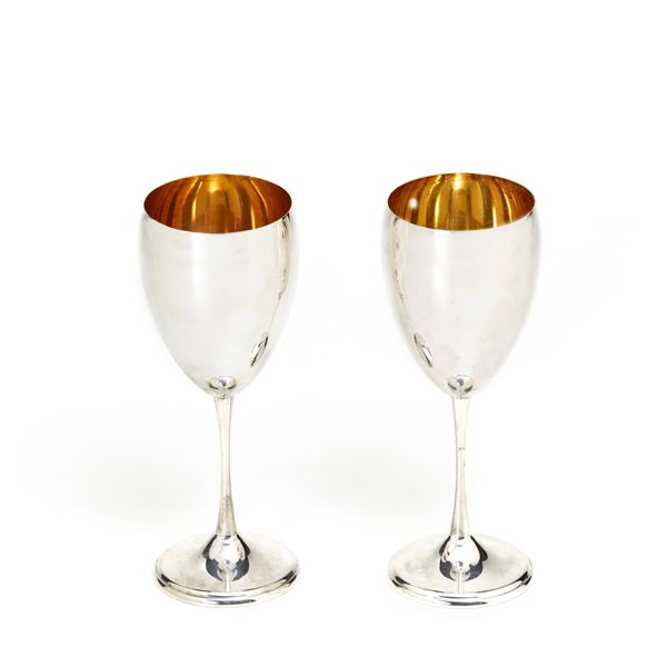 Silverware set of two glasses  - Auction GIOIELLI OROLOGI E LUXURY GOODS - Faraone Casa d'Aste