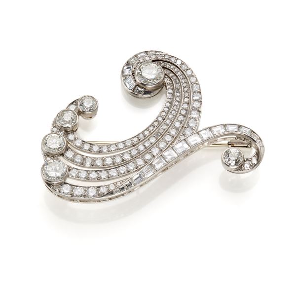 Ravasco brooch in platinum and diamonds  - Auction GIOIELLI OROLOGI E LUXURY GOODS - Faraone Casa d'Aste