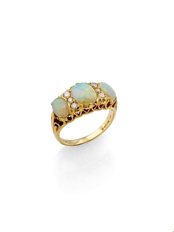 Gold and opal ring