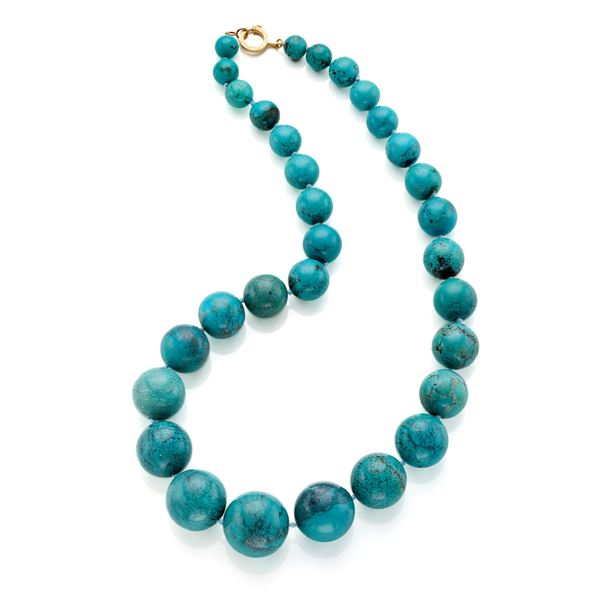 Turquoise necklace   - Auction GIOIELLI OROLOGI E LUXURY GOODS - Faraone Casa d'Aste