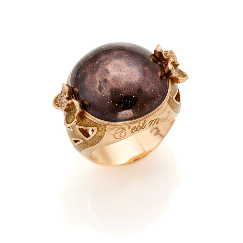 Anello Pasquale Bruni in oro diamanti e smalti