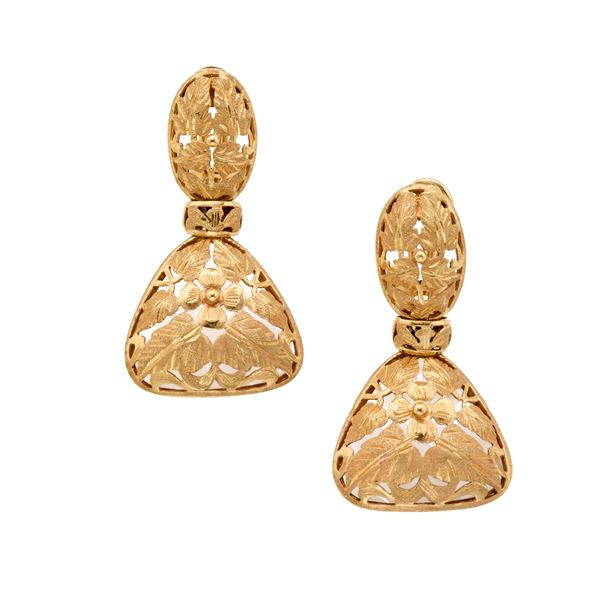 Gold earrings   - Auction GIOIELLI OROLOGI E LUXURY GOODS - Faraone Casa d'Aste