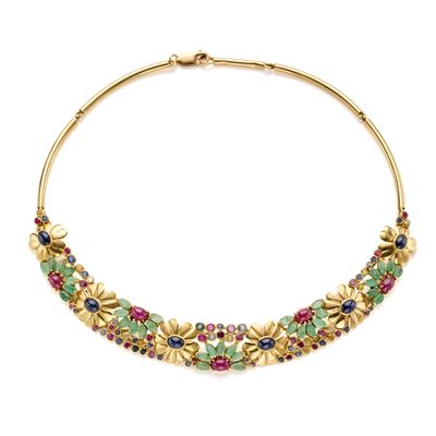Collier in Oro a Decoro Floreale