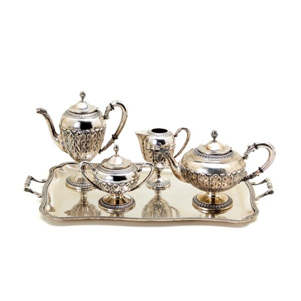Servizio da tè e caffè in argento  - Asta GIOIELLI, OROLOGI E LUXURY GOODS - Faraone Casa d'Aste