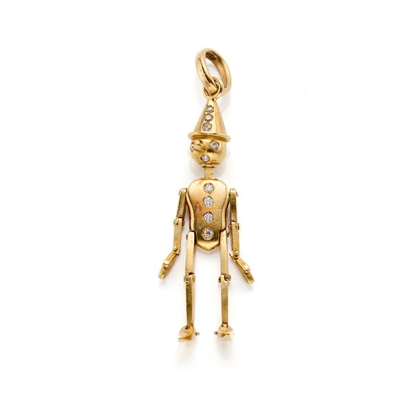 Pendente Pinocchio in oro  - Asta GIOIELLI, OROLOGI E LUXURY GOODS - Faraone Casa d'Aste