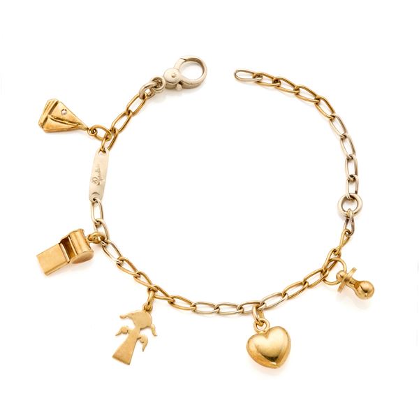 Pomellato gold bracelet with different charms