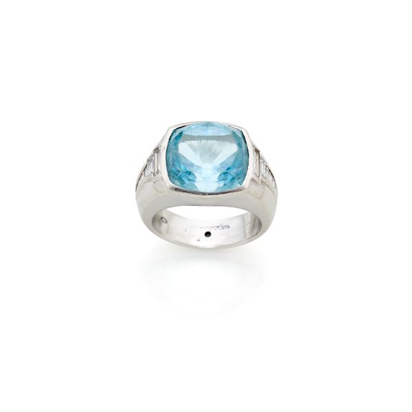 Anello Fasano in platino con topazio