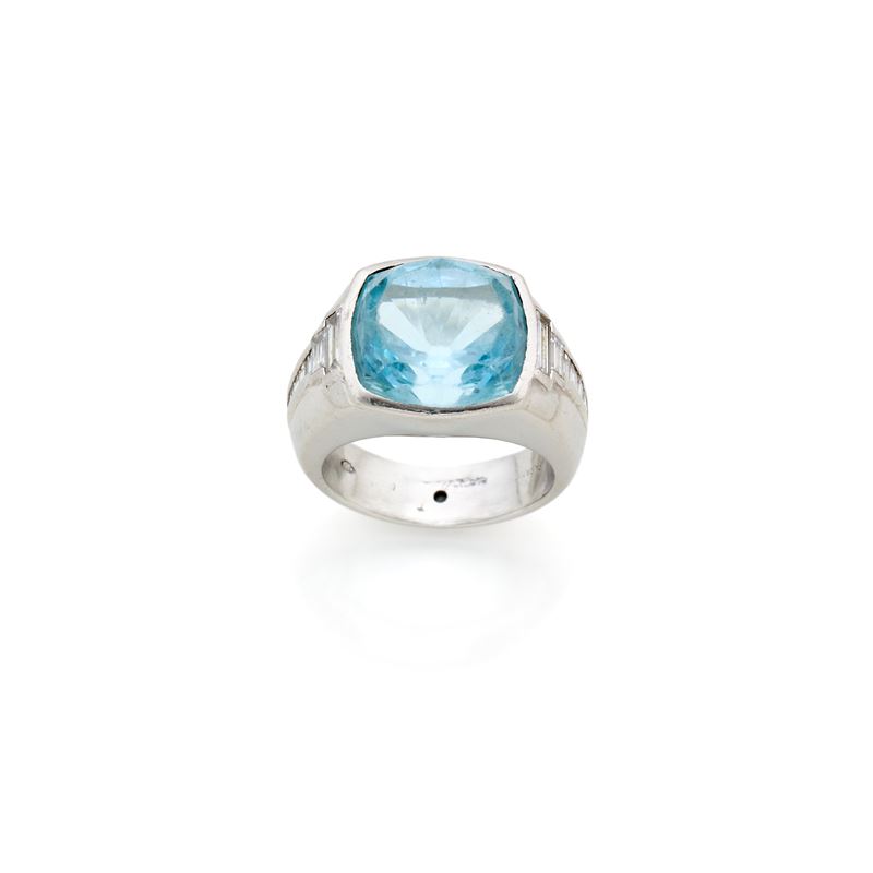 Anello Fasano in Platino con Topazio