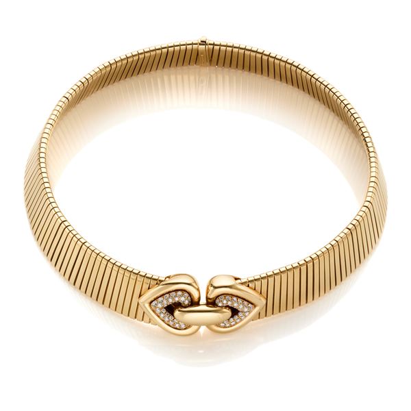 Bulgari Double Hear tubogas choker