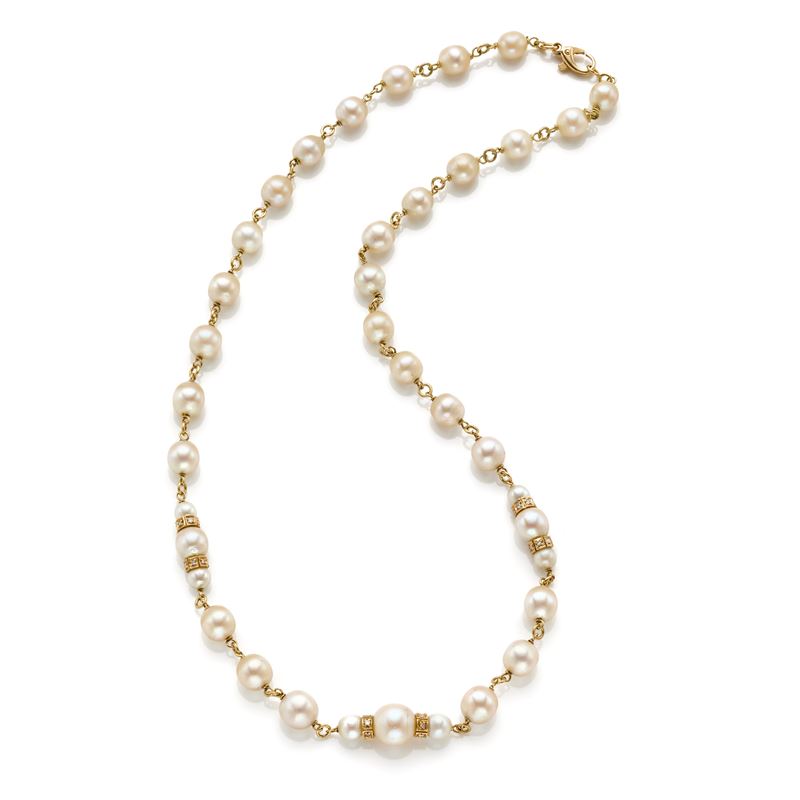 Collana in oro con perle