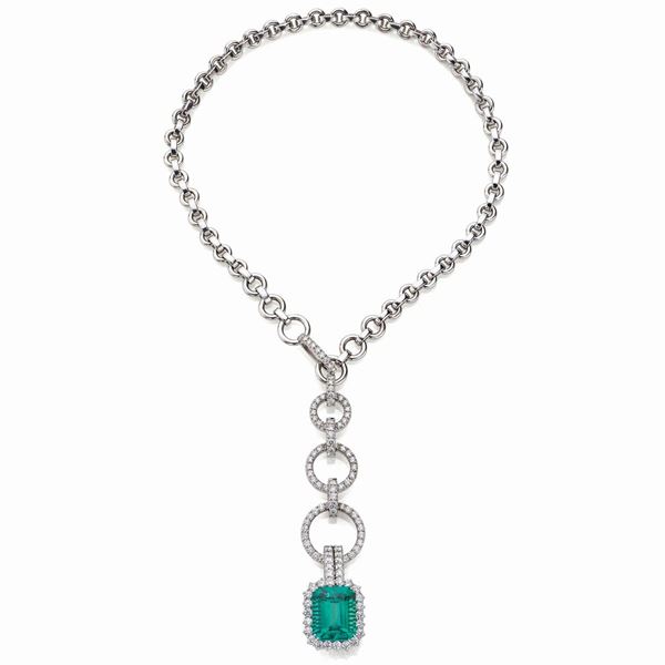 Pendente con smeraldo  - Auction Gioielli e orologi del XX secolo - Faraone Casa d'Aste