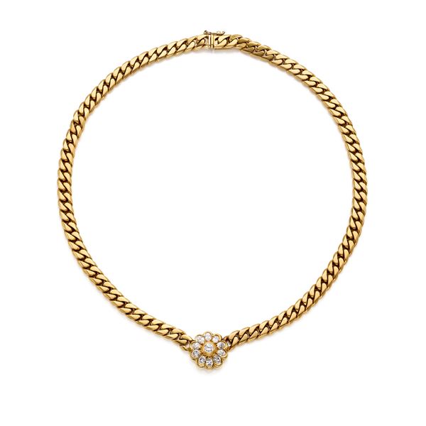 Gold and diamonds necklace