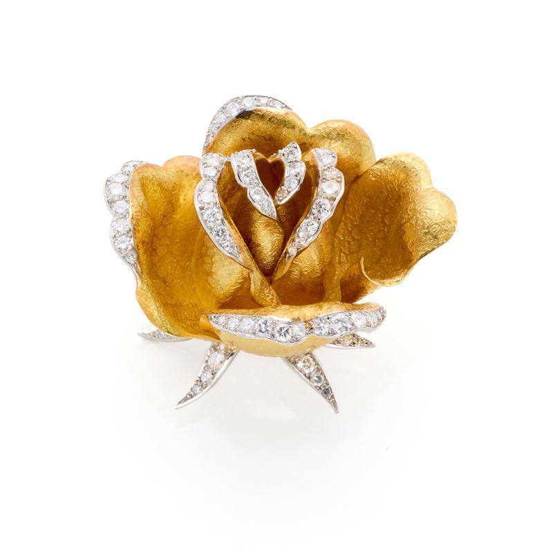 Spilla Marchak in Oro e Diamanti
