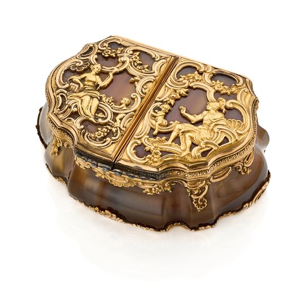 Scatola in agata e oro