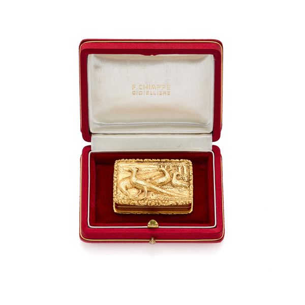 Scatola portapillole Chiappe in oro