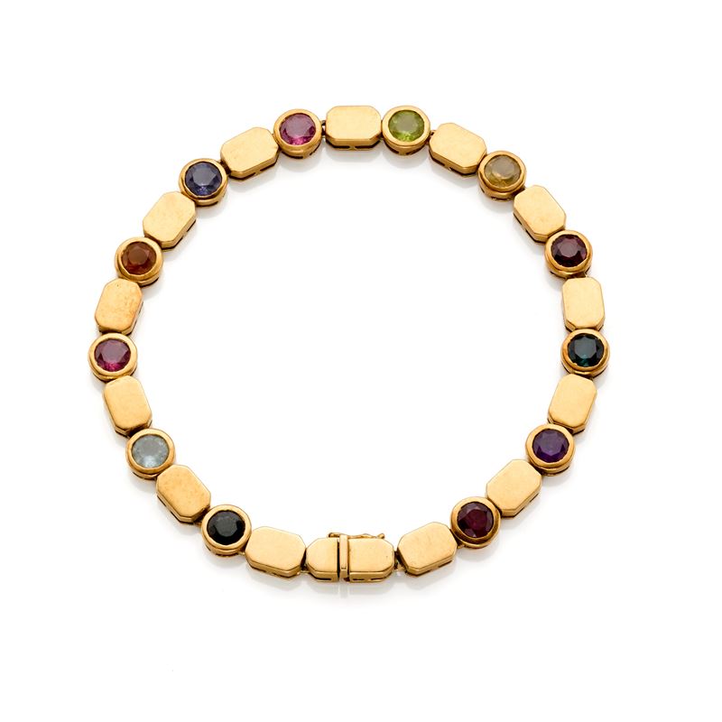 Bracciale in oro e quarzi