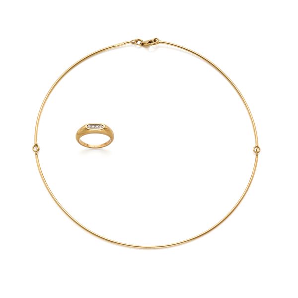 Gold necklace and ring   - Auction GIOIELLI OROLOGI E LUXURY GOODS - Faraone Casa d'Aste