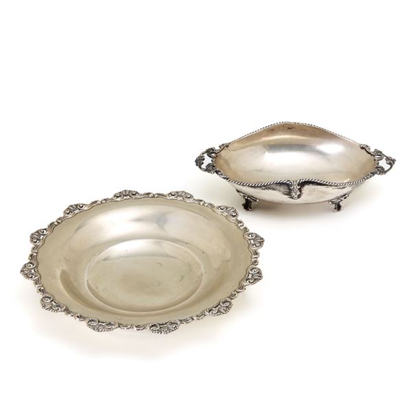 Two silver centrepieces