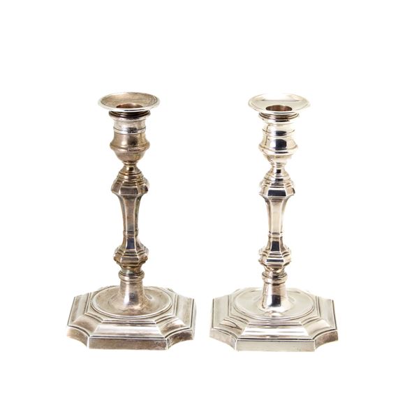 Pair of silver candlesticks