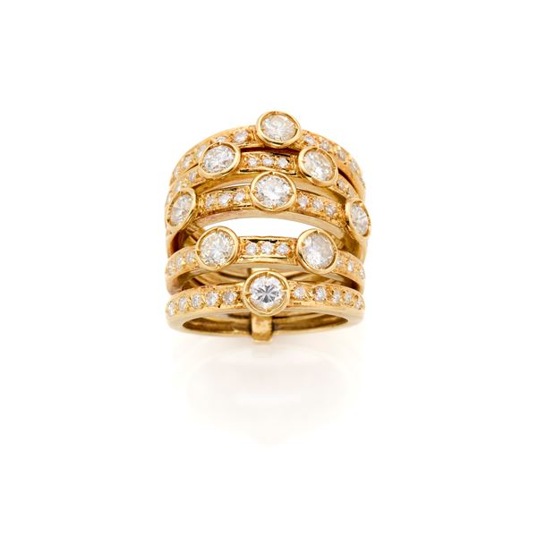 Gold and diamond ring