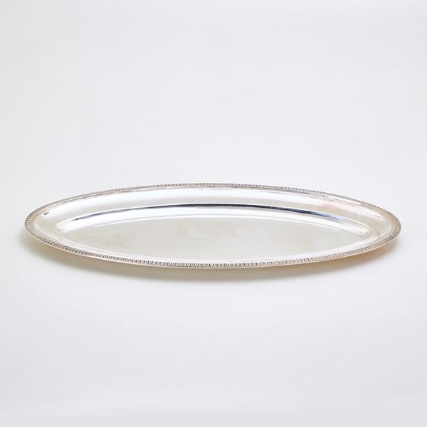 Silver fish serving platter