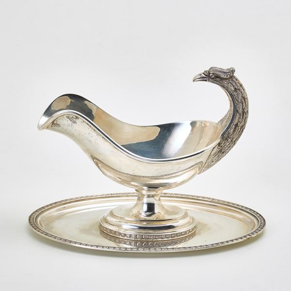 Silver gravy boat.