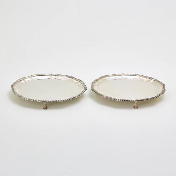 Coppia vassoi Petochi in argento
