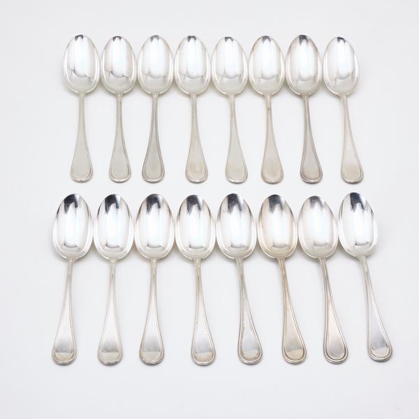 Sixteen silver spoons