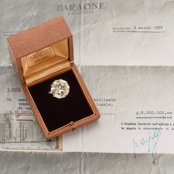Solitario in platino con diamante  - Asta GIOIELLI, OROLOGI E LUXURY GOODS - Faraone Casa d'Aste