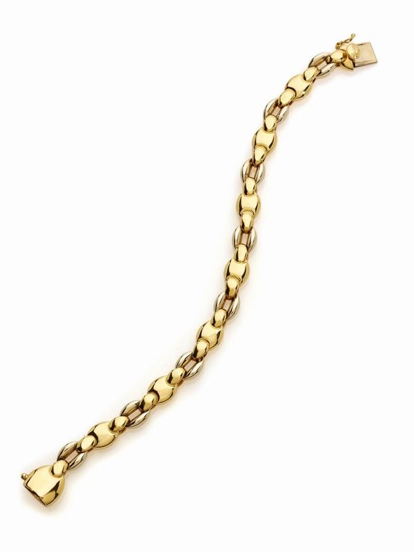 Bracciale in oro giallo e bianco