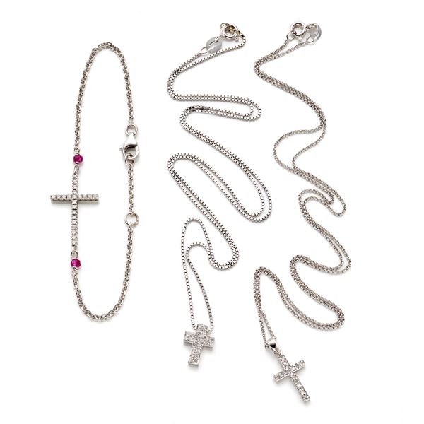 Two gold necklaces and one gold bracelet  - Auction GIOIELLI, OROLOGI E LUXURY GOODS - Faraone Casa d'Aste