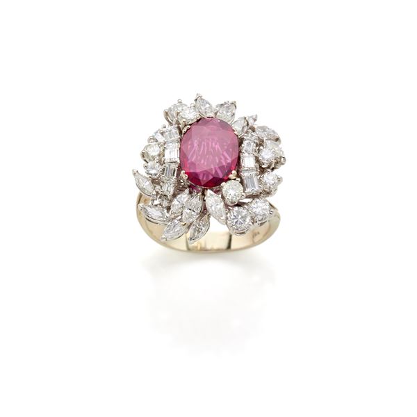 Ruby and diamond ring