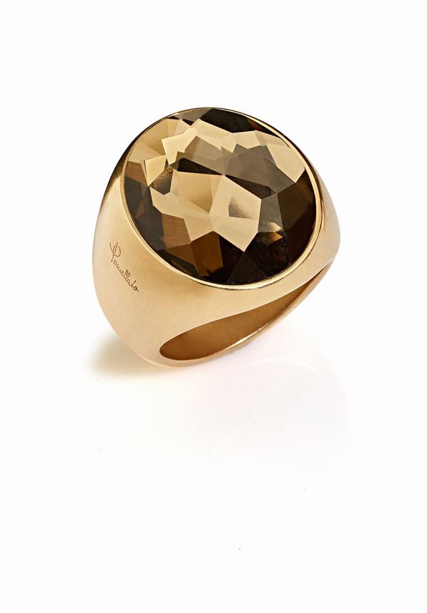 Pomellato - Anello Pomellato oro e quarzo fum&#232;