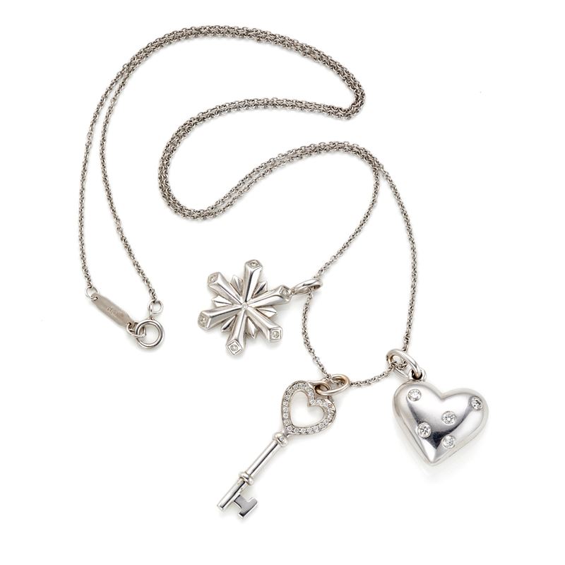 Catenina con tre charms Tiffany & co in oro