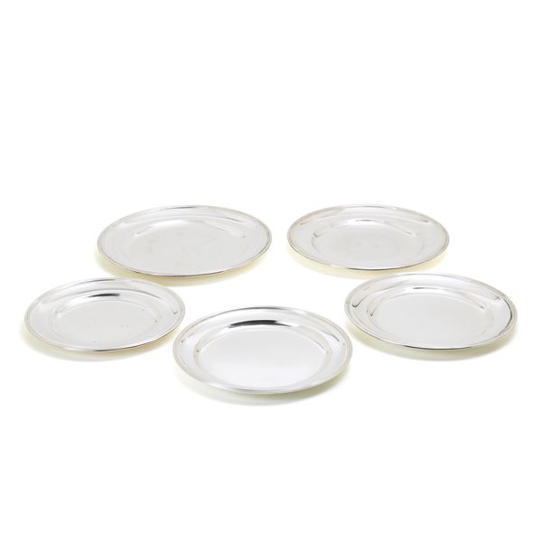 Five silver serving dishes  - Auction GIOIELLI, OROLOGI E LUXURY GOODS - Faraone Casa d'Aste