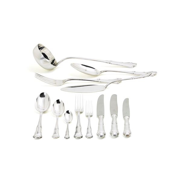 Silver cutlery set  - Auction GIOIELLI, OROLOGI E LUXURY GOODS - Faraone Casa d'Aste