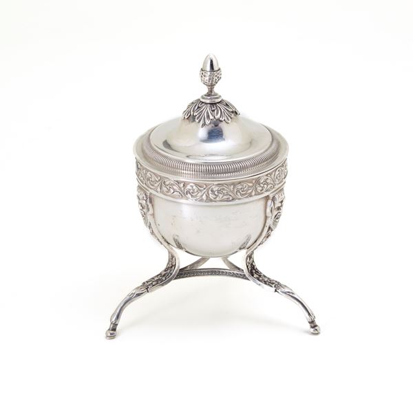 Silver sugar bowl