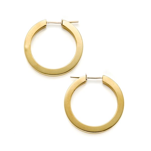 Orecchini a cerchio in oro  - Asta GIOIELLI, OROLOGI E LUXURY GOODS - Faraone Casa d'Aste