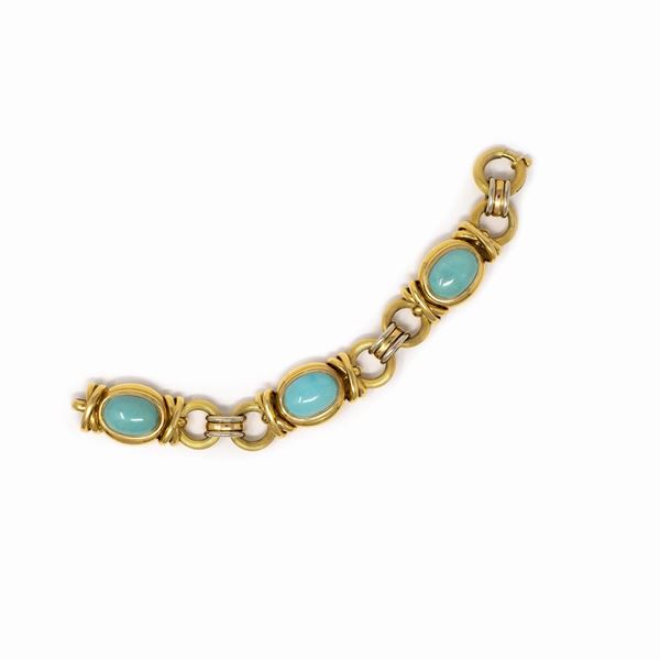 Bracciale oro e turchesi