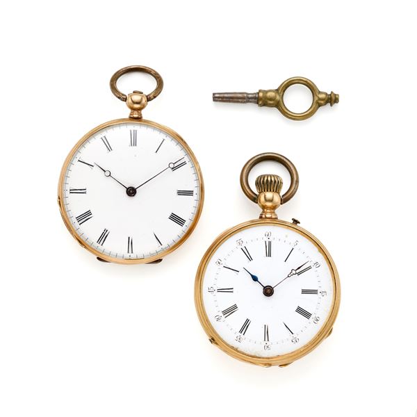 Due orologi da tasca in oro