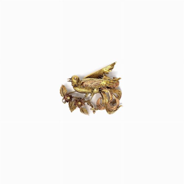 Spilla in oro 14kt  - Asta Asta a tempo - Faraone Casa d'Aste