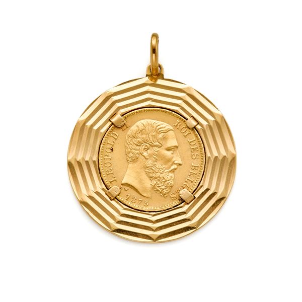 Pendente in oro con marengo 