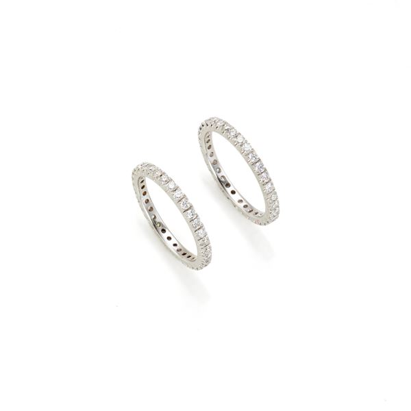 Coppia di eternity in oro e diamanti