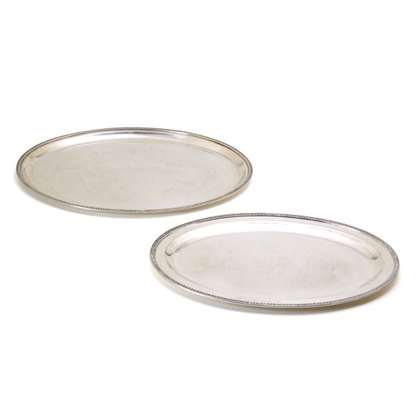 Two silver trays