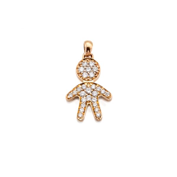 Pederzani : Pendete Pederzani in oro e diamanti  - Asta GIOIELLI, OROLOGI E LUXURY GOODS - Faraone Casa d'Aste
