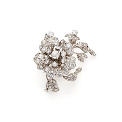 Spilla a Fiore in Oro e Diamanti