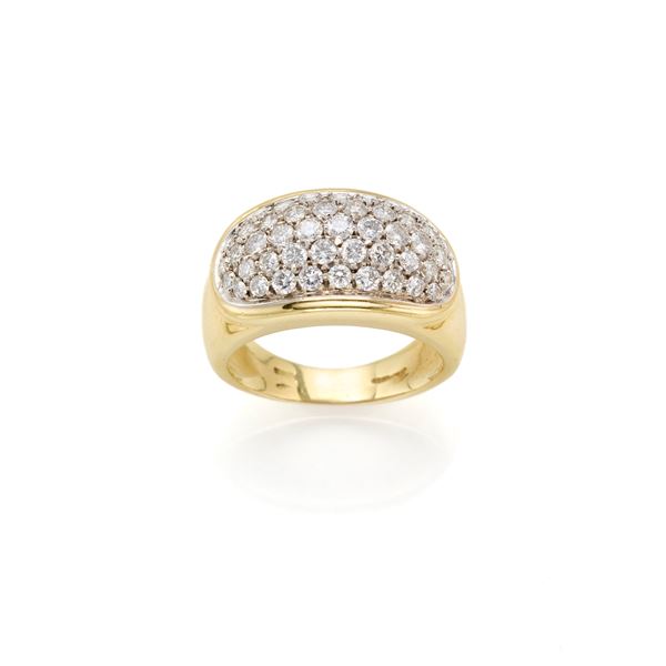 Gold and diamond ring