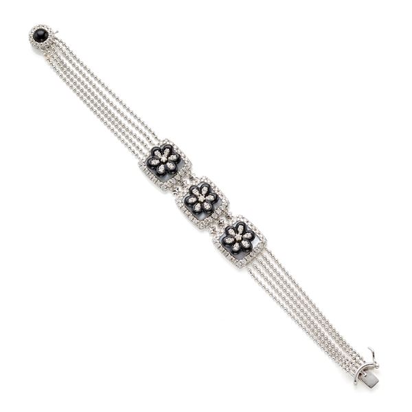 Bracciale in oro, onice e diamanti