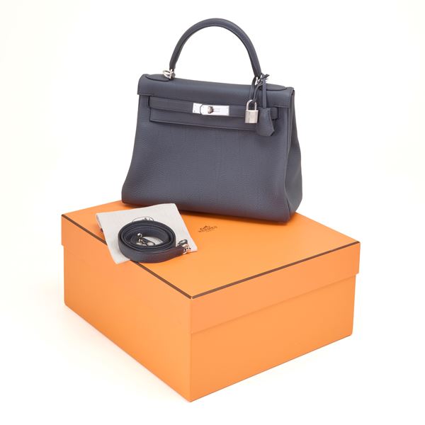 Hermès Kelly Retournè 28 Gris Misty