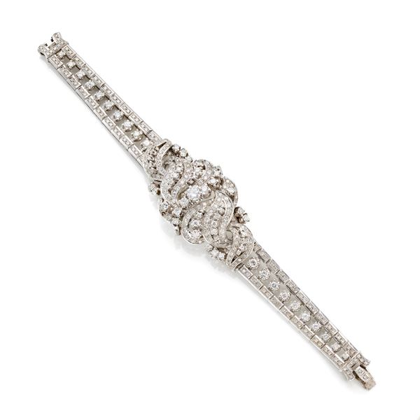 Bracciale in oro bianco con diamanti 